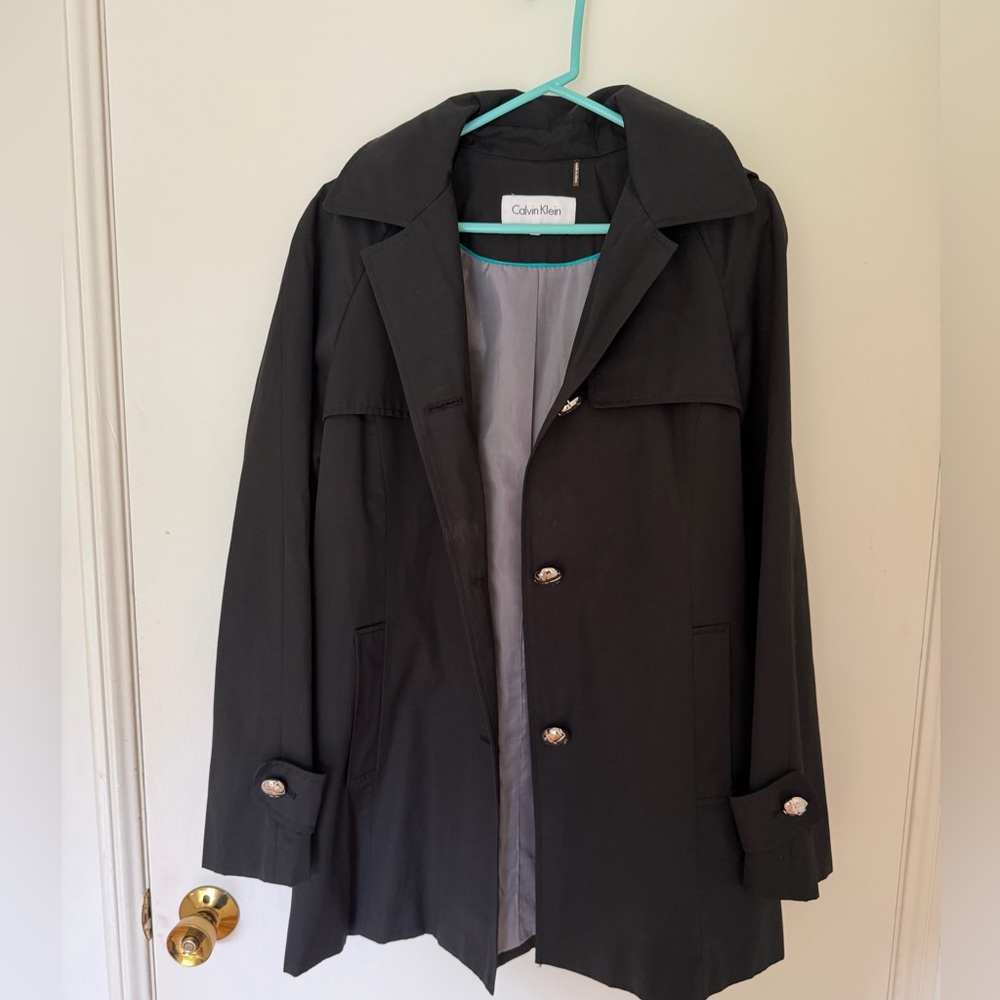 Calvin Klein Black Raincoat for Women
